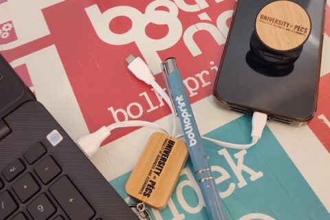 Bambusz mobiltartó és USB kábel szett